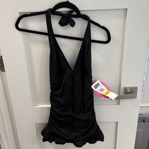 Black Halter Neck Swimsuit dress